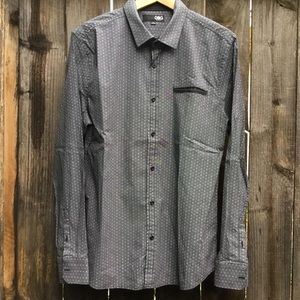 GBG Guess L Mens Large Long Sleeve Shirt Button Up Black